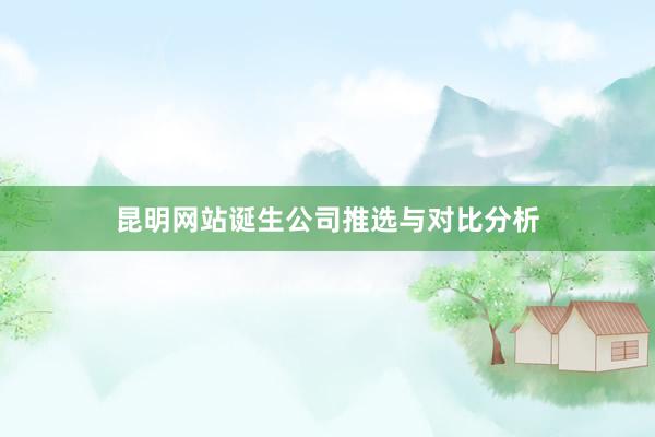 昆明网站诞生公司推选与对比分析